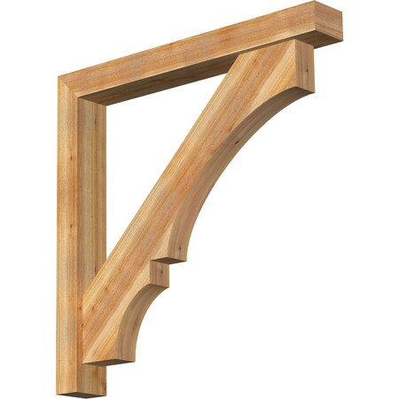 Ekena Millwork Balboa Block Rough Sawn Bracket w/ Offset Brace, Western Red Cedar, 6"W x 46"D x 46"H BKT0604X46X46BOA05RWR